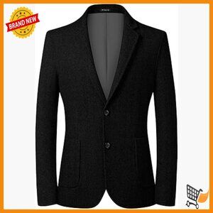 Herringbone Tweed Blazer Slim Fit Sport Coat Wedding Prom Casual